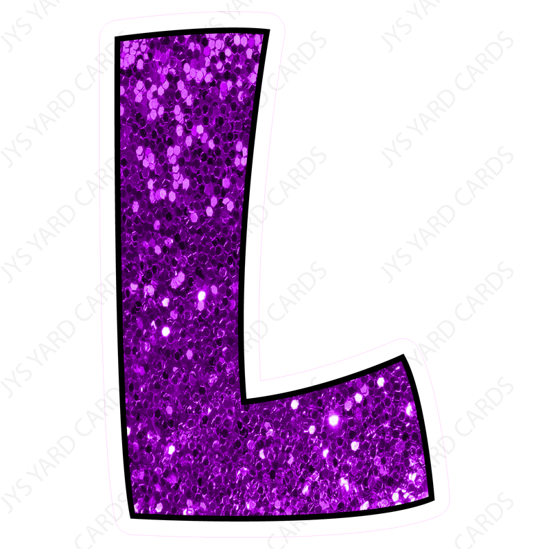 Single Letters: 18” Bouncy Glitter Purple
