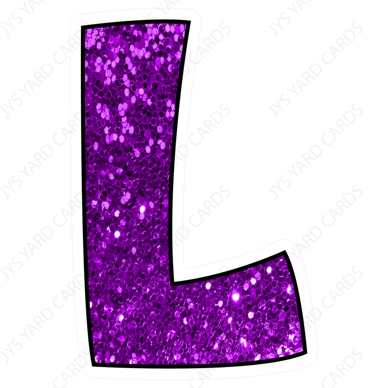 Single Letters: 12” Bouncy Glitter Purple