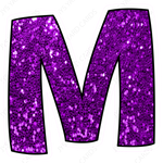 Single Letters: 12” Bouncy Glitter Purple - Yard Card Signs by JYS International