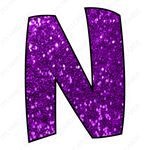 Single Letters: 12” Bouncy Glitter Purple