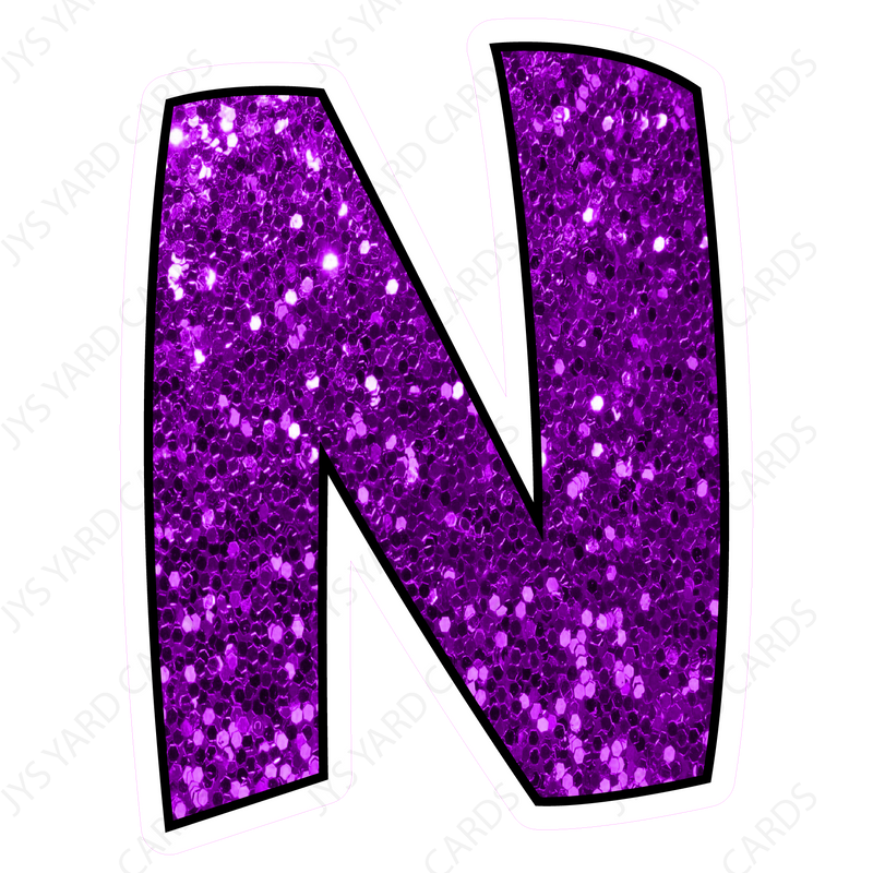 Single Letters: 12” Bouncy Glitter Purple - Yard Card Signs by JYS International