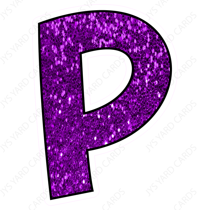 Single Letters: 12” Bouncy Glitter Purple