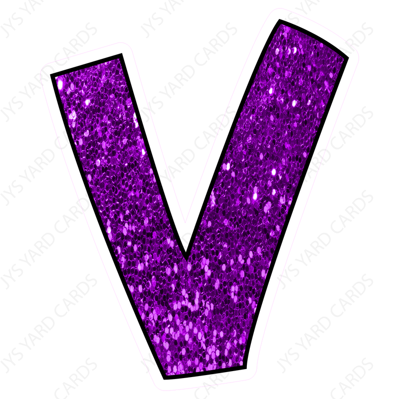 Single Letters: 12” Bouncy Glitter Purple