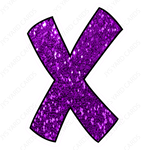 Single Letters: 12” Bouncy Glitter Purple