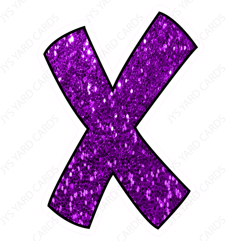 Single Letters: 12” Bouncy Glitter Purple