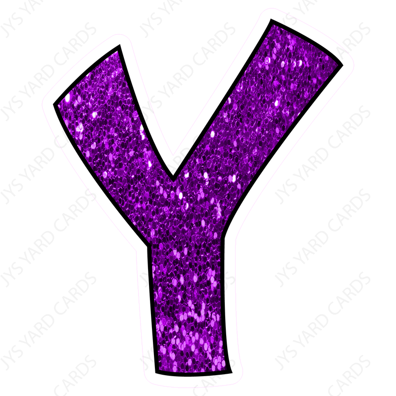 Single Letters: 12” Bouncy Glitter Purple