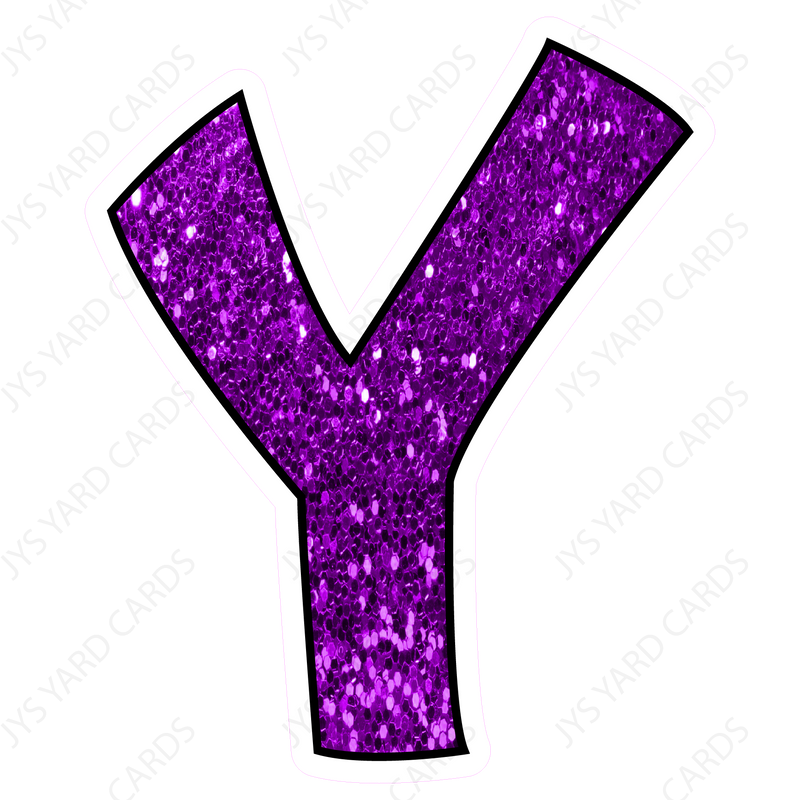 Single Letters: 12” Bouncy Glitter Purple - Yard Card Signs by JYS International