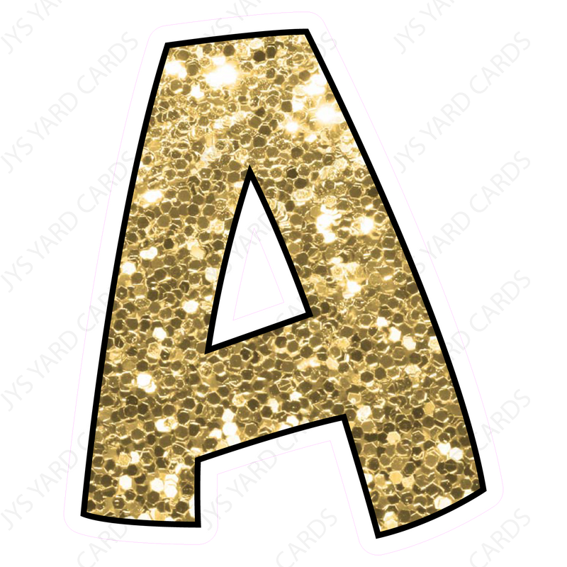 Single Letters: 23” Bouncy Glitter Gold