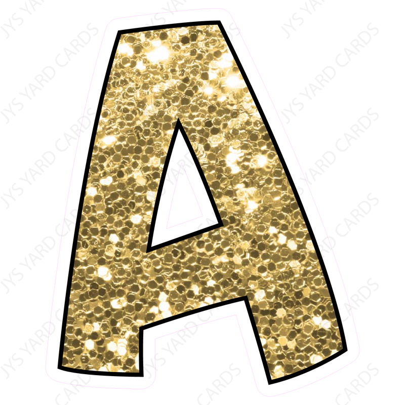 Single Letters: 18” Bouncy Glitter Gold