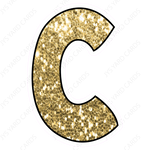 Single Letters: 18” Bouncy Glitter Gold