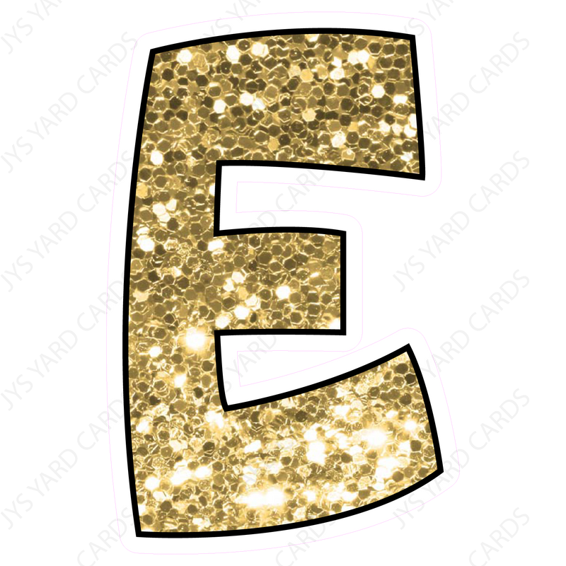 Single Letters: 12” Bouncy Glitter Gold