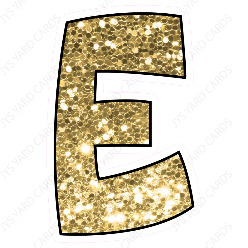 Single Letters: 18” Bouncy Glitter Gold