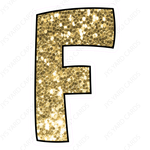 Single Letters: 18” Bouncy Glitter Gold