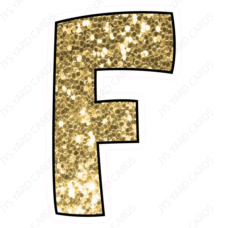 Single Letters: 18” Bouncy Glitter Gold – Yard Card Signs by JYS  International