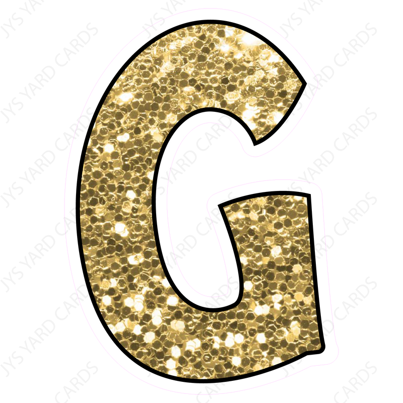 Single Letters: 18” Bouncy Glitter Gold