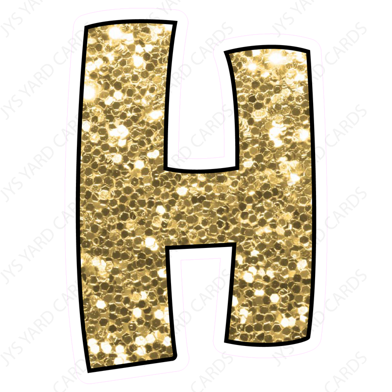 Single Letters: 18” Bouncy Glitter Gold