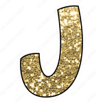 Single Letters: 18” Bouncy Glitter Gold