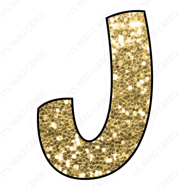 23.5” INDIVIDUAL BOUNCY GOLD SHADOW LETTERS – Yard Card Shop