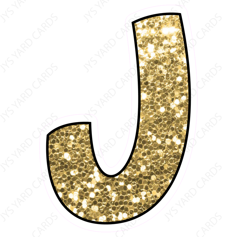 Single Letters: 12” Bouncy Glitter Gold - Yard Card Signs by JYS International