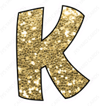 Single Letters: 18” Bouncy Glitter Gold