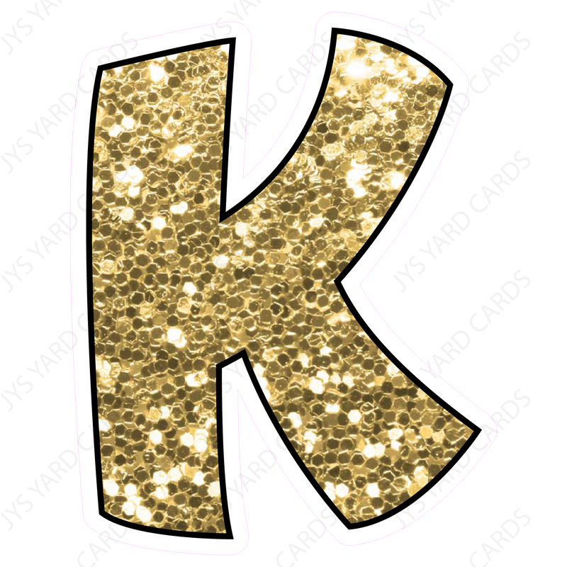 Single Letters: 18” Bouncy Glitter Gold