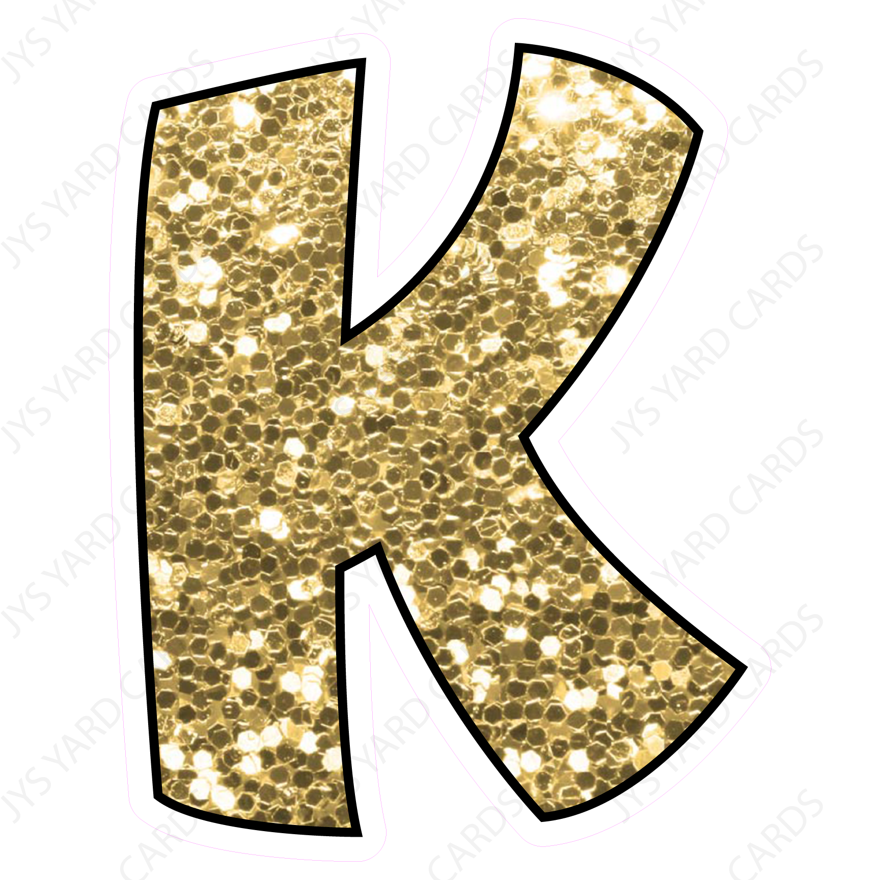 Single Letters: 12” Bouncy Glitter Gold – Yard Card Signs by JYS  International