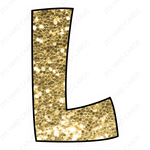 Single Letters: 18” Bouncy Glitter Gold