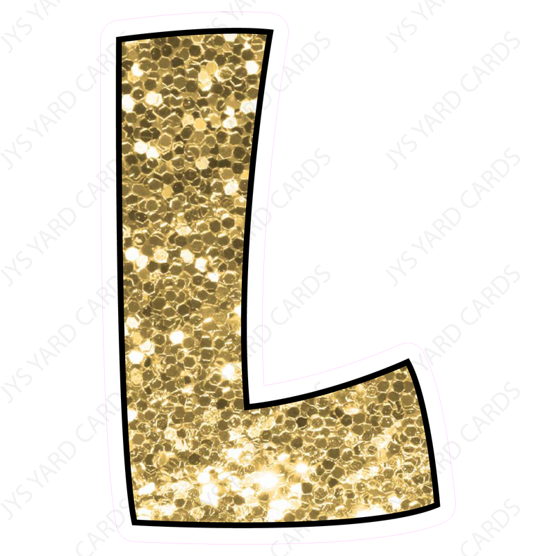 Single Letters: 12” Bouncy Glitter Gold