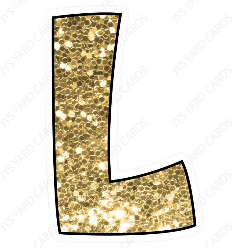 Single Letters: 18” Bouncy Glitter Gold