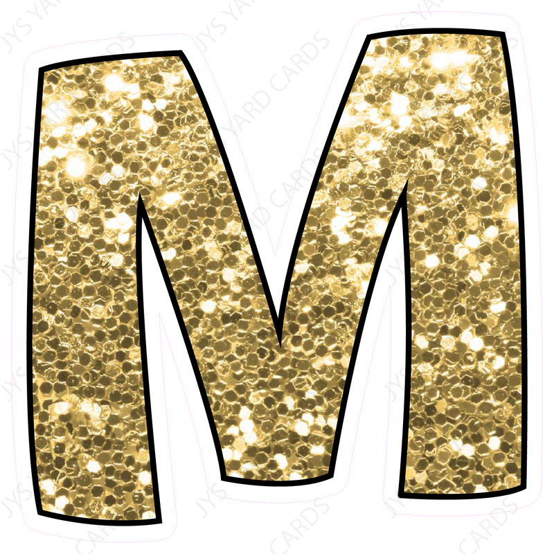 Single Letters: 18” Bouncy Glitter Gold