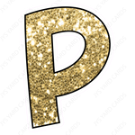 Single Letters: 18” Bouncy Glitter Gold