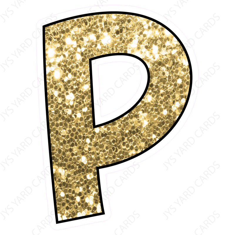 Single Letters: 18” Bouncy Glitter Gold