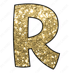 Single Letters: 12” Bouncy Glitter Gold - Yard Card Signs by JYS International