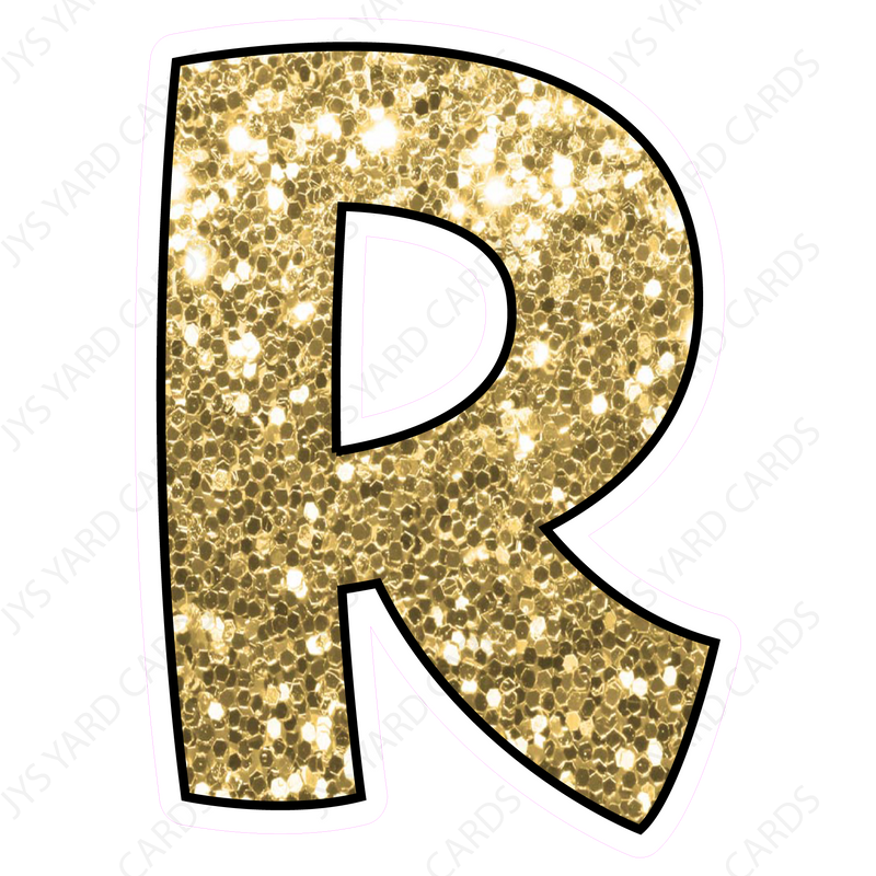 Single Letters: 18” Bouncy Glitter Gold