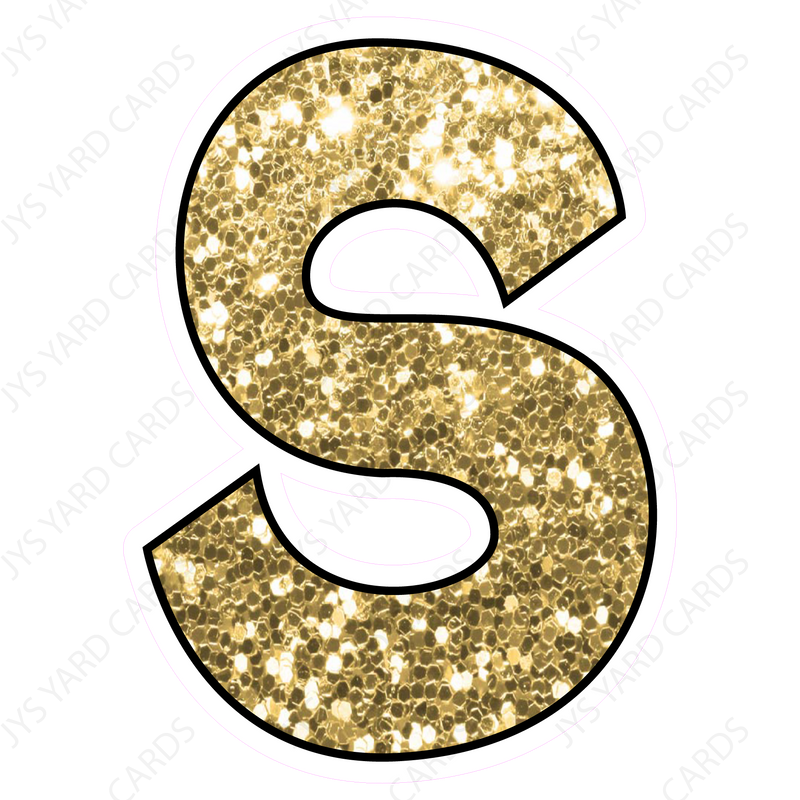 Single Letters: 18” Bouncy Glitter Gold