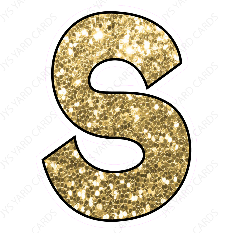 Glitter Gold Letter A Sign 7 1/4in x 9in