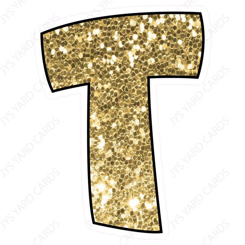 Single Letters: 18” Bouncy Glitter Gold