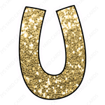 Single Letters: 18” Bouncy Glitter Gold