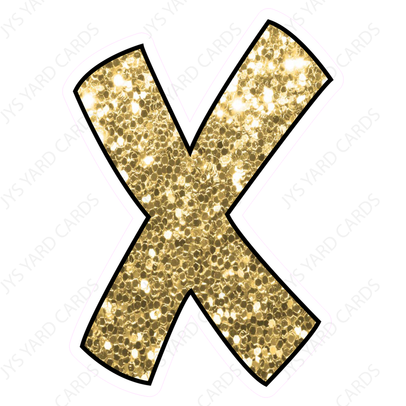 Single Letters: 12” Bouncy Glitter Gold