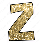 Single Letters: 18” Bouncy Glitter Gold