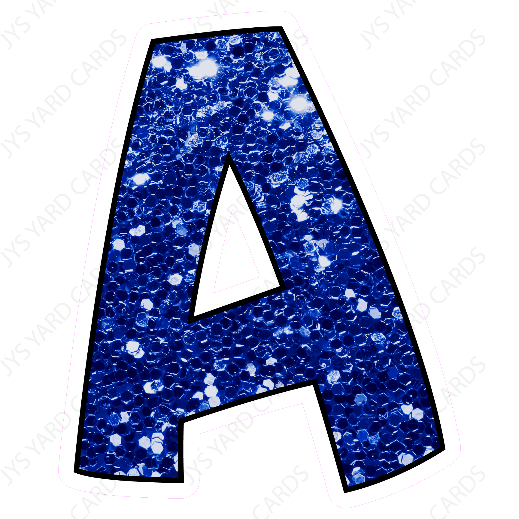 the letter a in blue sparkles