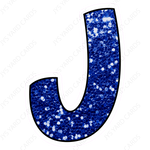 Single Letters: 12” Bouncy Glitter Blue