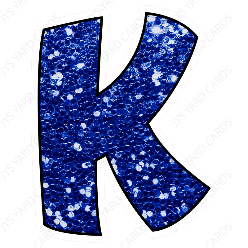 Single Letters: 12” Bouncy Glitter Blue