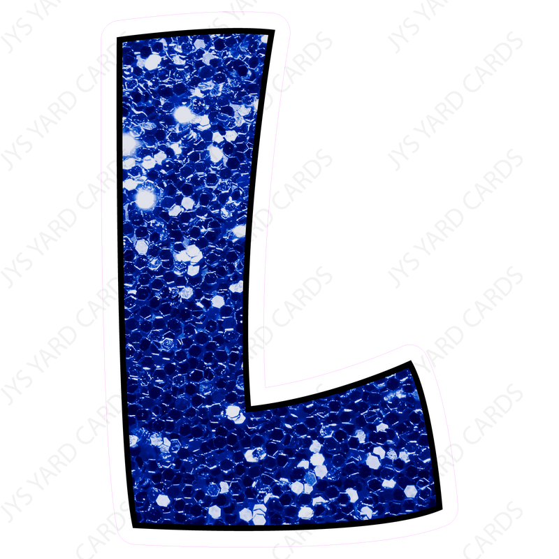 Single Letters: 12” Bouncy Glitter Blue