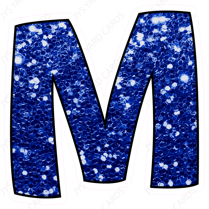 Single Letters: 12” Bouncy Glitter Blue