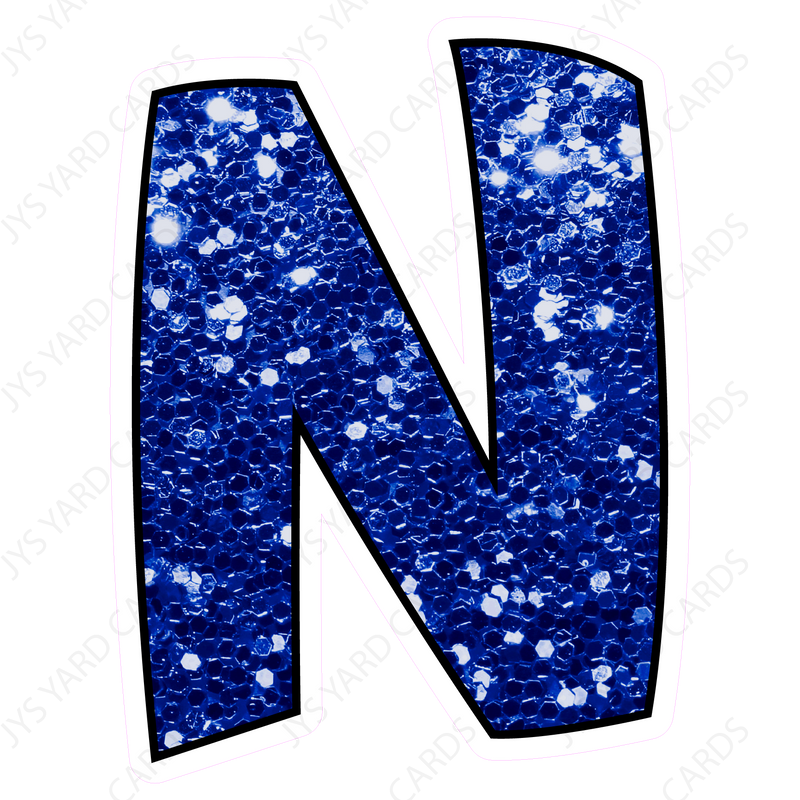 Single Letters: 12” Bouncy Glitter Blue