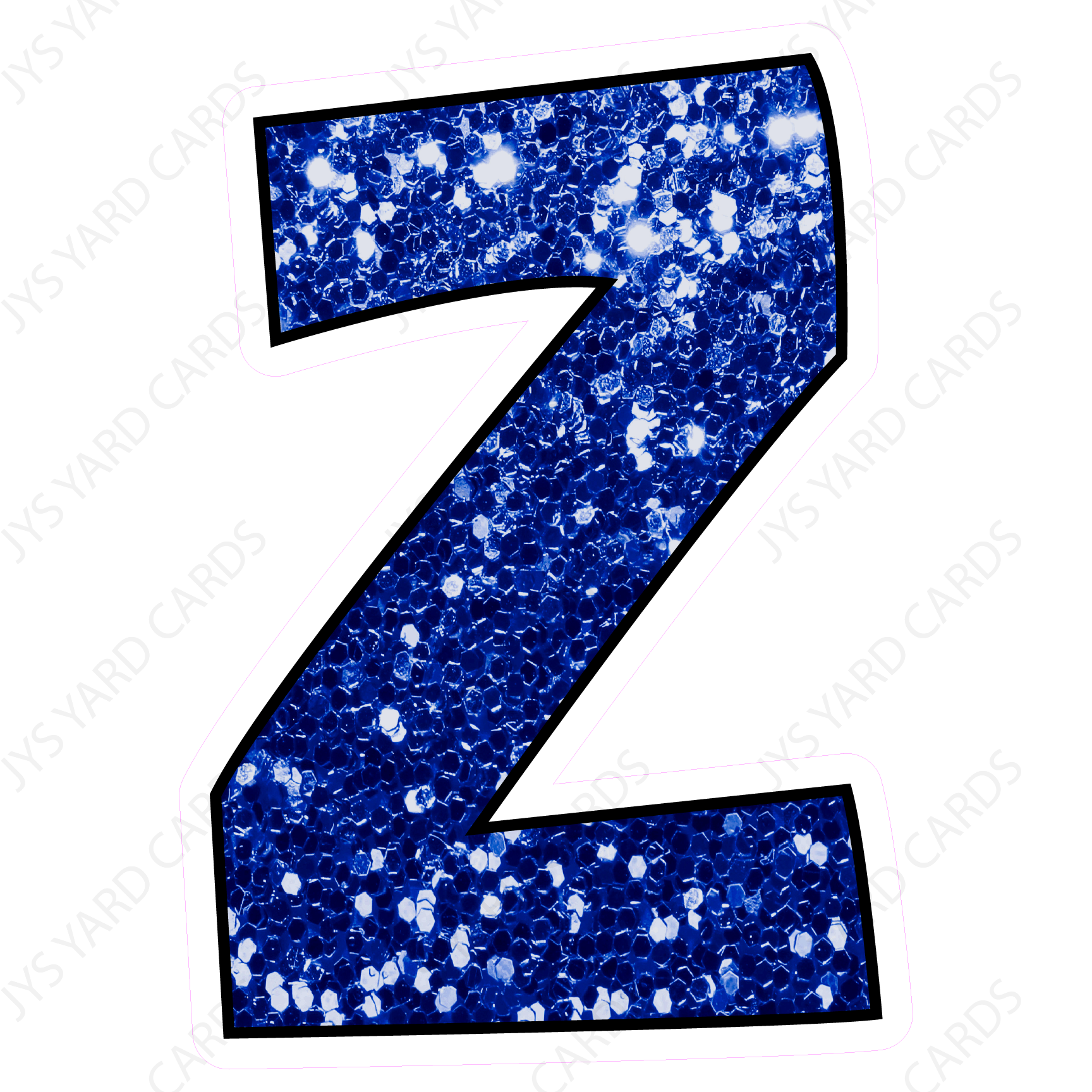 Royal Blue Small Thin Block Font Glitter Letter Stickers - (305