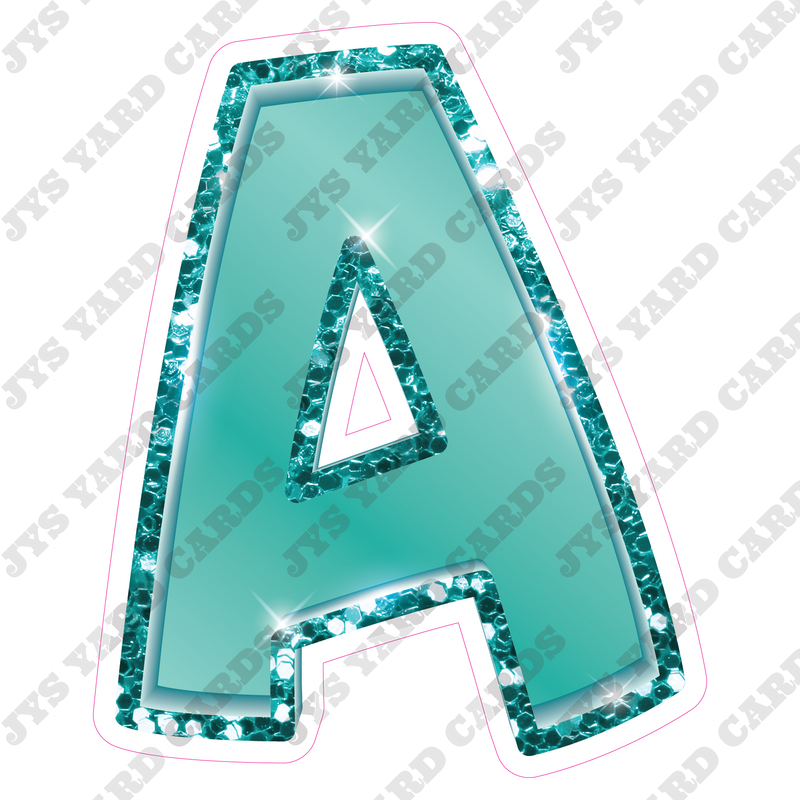 Single Letters: 12” Bouncy Metallic Teal