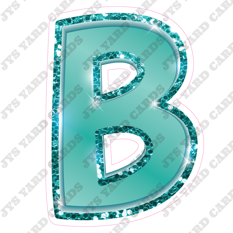 Single Letters: 23” Bouncy Metallic Teal - Yard Card Signs by JYS International