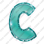 Single Letters: 23” Bouncy Metallic Teal - Yard Card Signs by JYS International